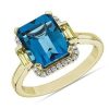 Rings | Blue Nile London Blue Topaz And Peridot Octagon Ring In 14K Yellow Gold