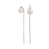 Earrings | Blue Nile Front-Back Freshwater Cultured Pearl Drop Threader Earring In 14K Yellow Gold (6-7Mm)