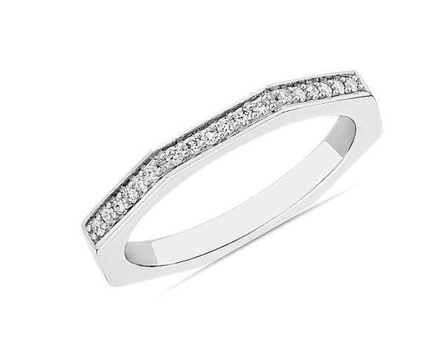 Rings | Blue Nile Zac Zac Posen Geometric Diamond Ring In 14K White Gold (2 Mm, 1/10 Ct. Tw.)