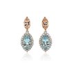 Earrings | Blue Nile Morganite, Aquamarine And Diamond Drop Earrings In 14K Rose Gold