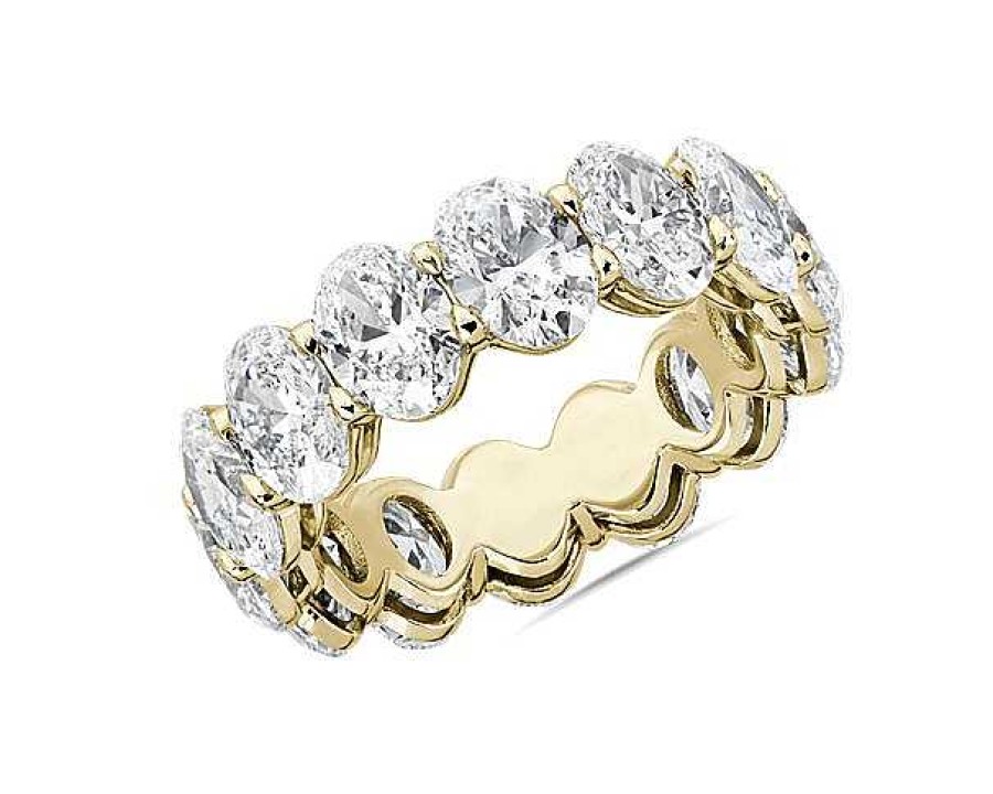 Women'S Rings | Blue Nile Lab Grown Diamond Oval Cut Eternity Ring In 14K Yellow Gold (8 Ct. Tw.)