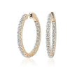 Earrings | Blue Nile Lab Grown Diamond Eternity Hoop Earrings In 14K Yellow Gold (3 Ct. Tw.)