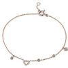 Bracelets | Blue Nile Mini Diamond Asymmetrical Heart Bracelet In 14K Rose Gold (1/10 Ct. Tw.)