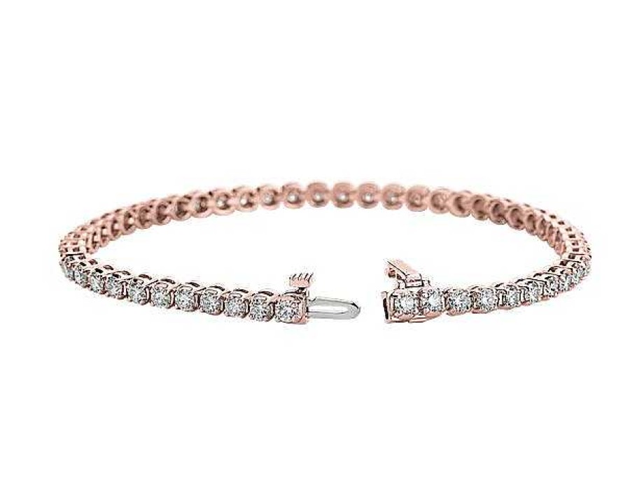 Bracelets | Blue Nile Diamond Tennis Bracelet In 14K Rose Gold (4 Ct. Tw.)