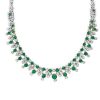 Necklaces | Blue Nile Extraordinary Collection: Round Emerald And Diamond Necklace In 18K White And Yellow Gold