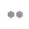 Earrings | Blue Nile Diamond Flower Fashion Stud Earrings In 14K White Gold (1 Ct. Tw.)