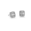 Earrings | Blue Nile Baguette Diamond Halo Stud Earrings In 18K White Gold (1/2 Ct. Tw.)