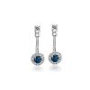 Earrings | Blue Nile Front-Back Sapphire And Diamond Earrings In 14K White Gold (3.5Mm)