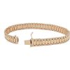 Bracelets | Blue Nile 8.5" Brushed And Polished Link Bracelet In 14K Yellow Gold