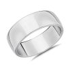 Men'S Rings | Blue Nile Skyline Comfort Fit Wedding Ring In 14K White Gold (8Mm)