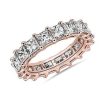 Women'S Rings | Blue Nile Princess Cut Diamond Eternity Ring In 14K Rose Gold (5 Ct. Tw.)