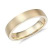 Men'S Rings | Blue Nile Matte Low Dome Comfort Fit Wedding Ring In 14K Yellow Gold (5Mm)