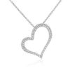 Necklaces | Blue Nile Tilted Diamond Heart Pendant In 14K White Gold (2/3 Ct. Tw.)