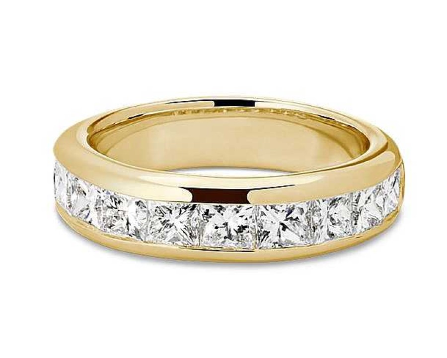 Women'S Rings | Blue Nile Channel Set Princess-Cut Diamond Ring In 14K Yellow Gold (2 Ct. Tw.)