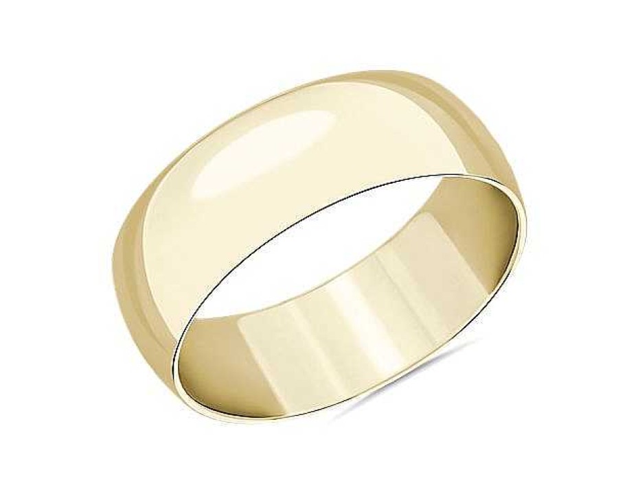 Men'S Rings | Blue Nile Mid-Weight Comfort Fit Wedding Ring In 14K Yellow Gold (8Mm)