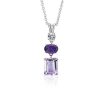 Necklaces | Blue Nile Amethyst, Rose De France Amethyst And White Sapphire Tower Pendant In Sterling Silver