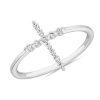 Rings | Blue Nile Dot Diamond Cross Fashion Ring In 14K White Gold (1/10 Ct. Tw.)