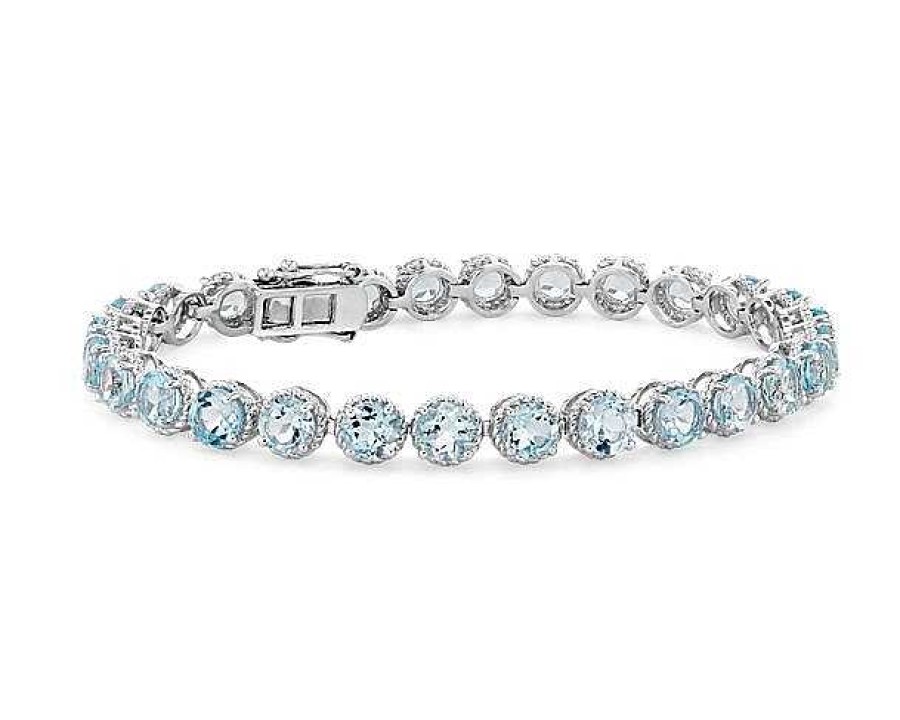 Bracelets | Blue Nile Sky Blue Topaz Round Rope Bracelet In Sterling Silver (5Mm)