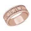 Men'S Rings | Blue Nile Braided Edge Cross Wedding Ring In 14K Rose Gold (8Mm)