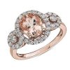 Rings | Blue Nile Oval Morganite Ring With Diamonds In 14K Rose Gold