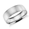 Men'S Rings | Blue Nile Matte Classic Wedding Ring In 14K White Gold (7Mm)