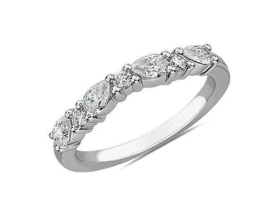 Women'S Rings | Blue Nile Romantic Pear And Round Diamond Ring In Platinum (1/2 Ct. Tw.)