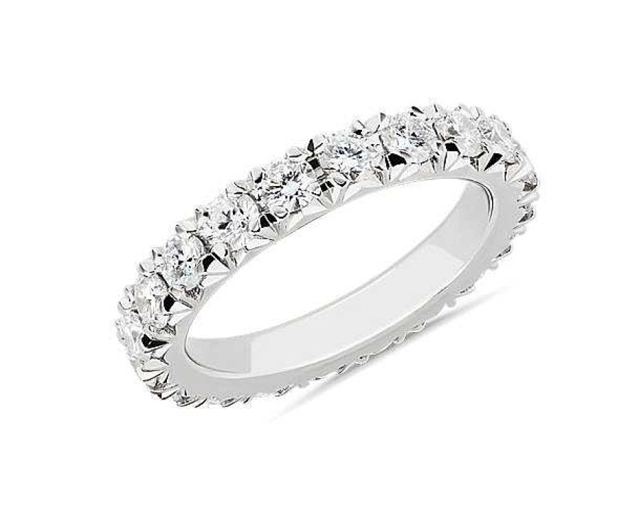 Women'S Rings | Blue Nile French Pav Diamond Eternity Ring In 14K White Gold (2 Ct. Tw.)