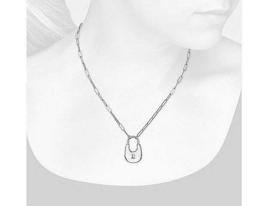 Necklaces | Blue Nile 18" Padlock Necklace In Sterling Silver (3.1 Mm)