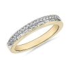 Rings | Blue Nile Zac Zac Posen Double Row Baguette & Pav Diamond Wedding Ring In 14K Yellow Gold (3 Mm, 3/8 Ct. Tw.)