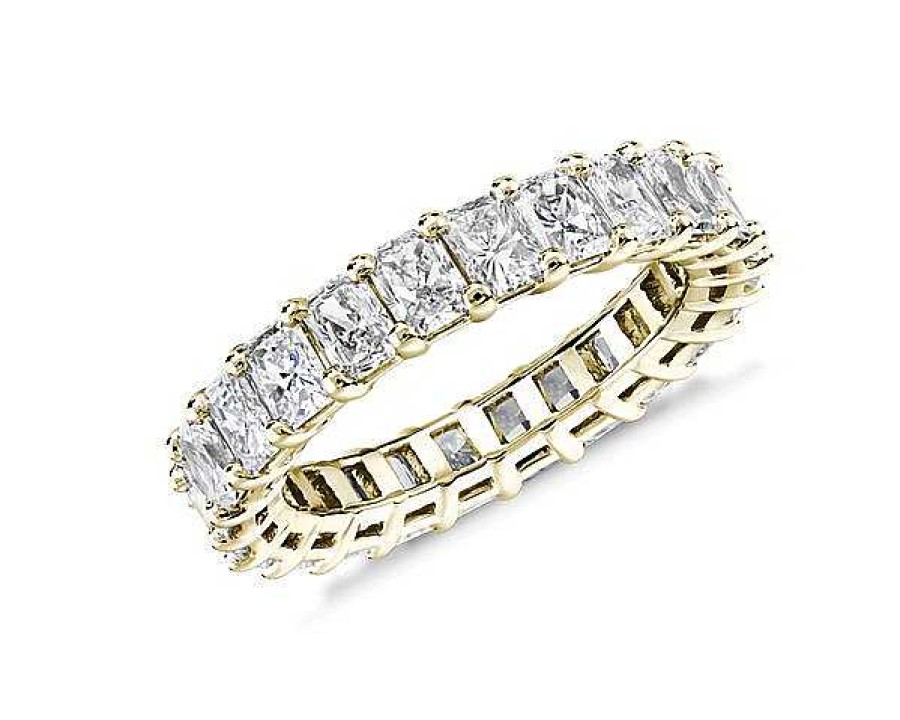 Women'S Rings | Blue Nile Radiant Cut Diamond Eternity Ring In 14K Yellow Gold (4 Ct. Tw.)