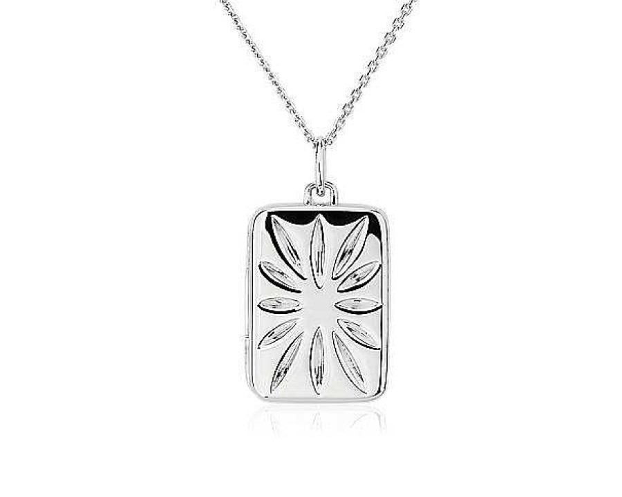 Necklaces | Blue Nile Rectangle Slim Locket In Sterling Silver