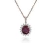 Necklaces | Blue Nile Oval Ruby And Diamond Sunburst Halo Pendant In 14K Rose Gold (9X7Mm)