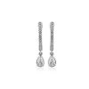 Earrings | Blue Nile Diamond Huggie Hoop Earrings With Pear Drop In 14K White Gold (1/2 Ct. Tw.)