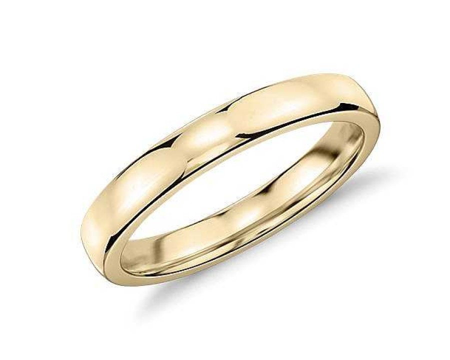 Women'S Rings | Blue Nile Low Dome Comfort Fit Wedding Ring In 14K Yellow Gold (3Mm)