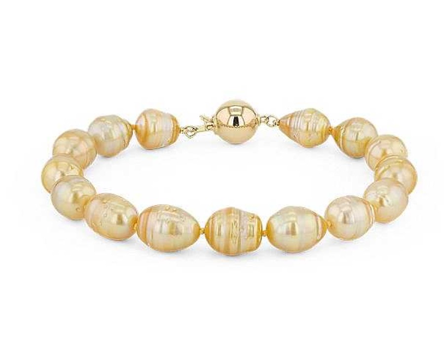 Bracelets | Blue Nile Baroque Golden South Sea Cultured Pearl Bracelet In 18K Yellow Gold (8.9Mm)