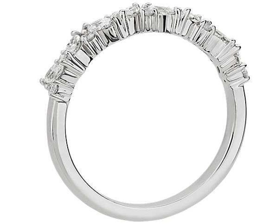 Rings | Blue Nile Diagonal Marquise Cluster Diamond Ring In 18K White Gold (1/3 Ct. Tw.)