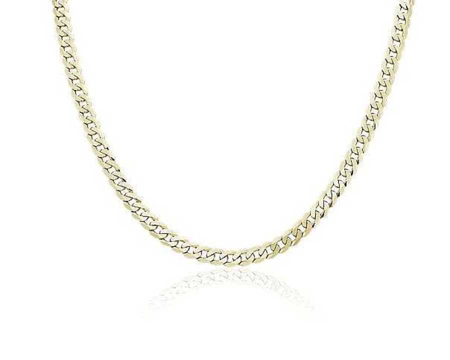 Necklaces | Blue Nile 18" Flat Beveled Curb Chain In 14K Yellow Gold (4.75 Mm)