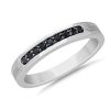 Men'S Rings | Blue Nile Men'S Black Diamond Pav Wedding Ring With Black Rhodium In Platinum (1/5 Ct. Tw.)