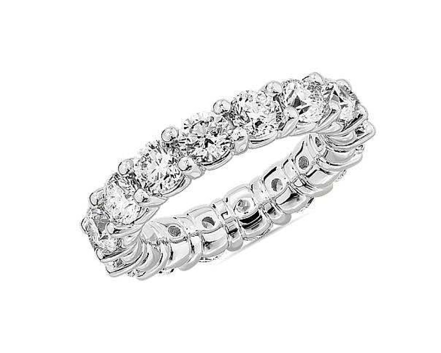 Women'S Rings | Blue Nile Comfort Fit Round Brilliant Diamond Eternity Ring In Platinum (5 Ct. Tw.)