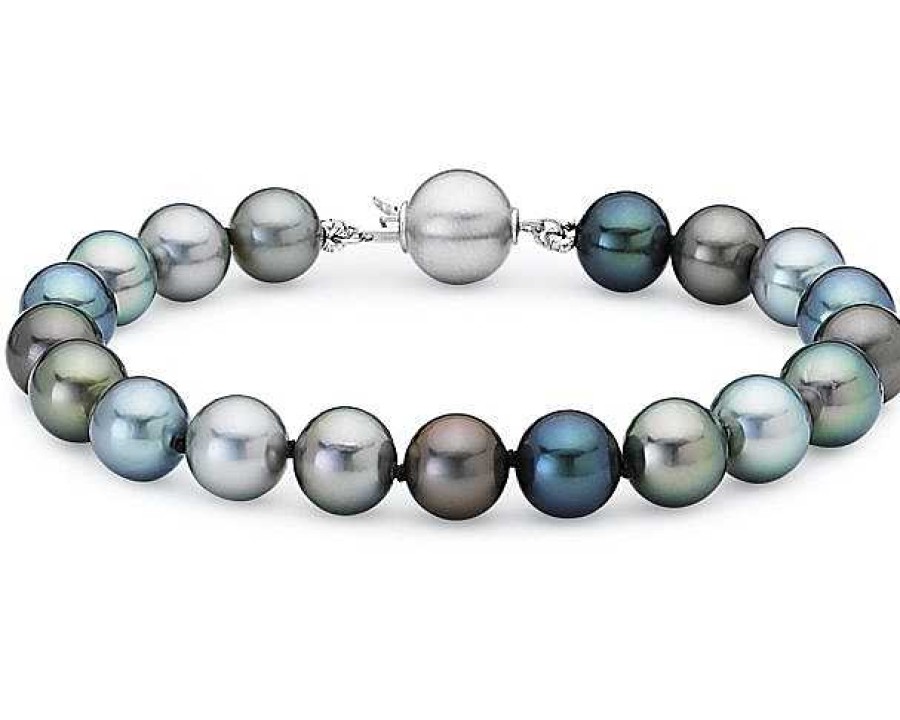 Bracelets | Blue Nile Multi-Color Tahitian Cultured Pearl Bracelet With 18K White Gold (8.0-9.0Mm)