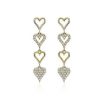 Earrings | Blue Nile Alternating Diamond Heart Link Drop Earrings In 14K Yellow Gold (3/8 Ct. Tw.)