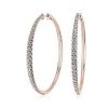 Earrings | Blue Nile Diamond Graduated Hoop Earrings In 14K Rose Gold (1 Ct. Tw.)