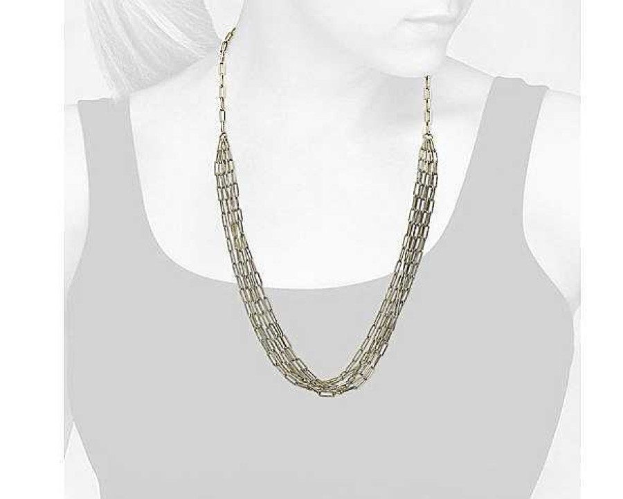 Necklaces | Blue Nile 26" Five Row Paperclip Necklace In 14K Italian Yellow Gold