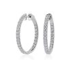 Earrings | Blue Nile French Pav Eternity Diamond Hoop Earrings In 14K White Gold (2 Ct. Tw.)