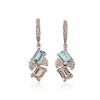 Earrings | Blue Nile Aquamarine, Morganite And Diamond Drop Earrings In 14K Rose Gold