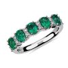 Rings | Blue Nile Emerald And Diamond Five-Stone Ring In 14K White Gold