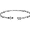 Bracelets | Blue Nile Alternating Oval And Round Cluster Diamond Tennis Bracelet In 14K White Gold (3 1/2 Ct. Tw.)