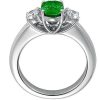 Rings | Blue Nile Emerald And Diamond Ring In 18K White Gold (7X5Mm)