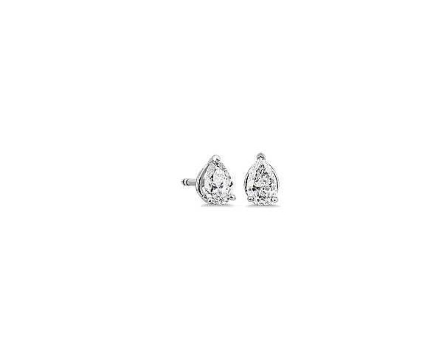 Earrings | Blue Nile Pear Diamond Stud Earrings In 14K White Gold (1/2 Ct. Tw.)