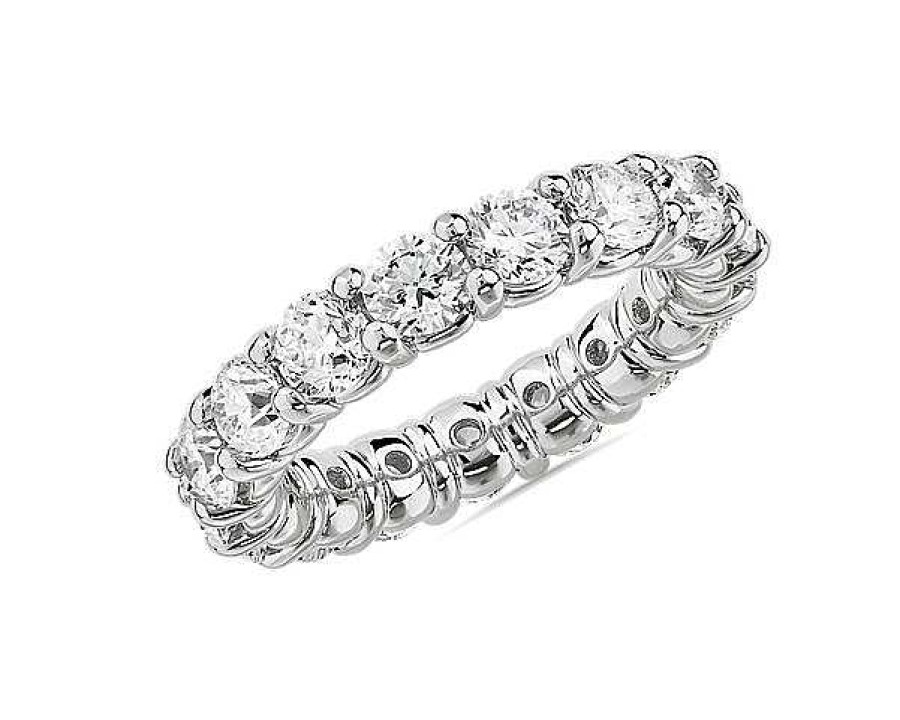 Women'S Rings | Blue Nile Comfort Fit Round Brilliant Diamond Eternity Ring In Platinum (4 Ct. Tw.)